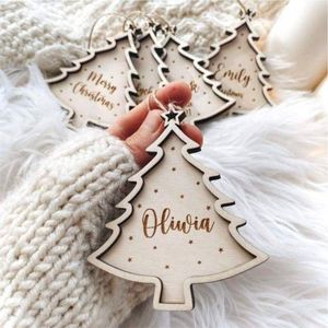 Custom Wooden Christmas <b>Tree</b> <b>Ornaments</b> Personalized Laser Engraved Hanging Holiday Decor Wholesale Bulk Xmas <b>Tree</b> Hanging Decor - Product Image 1