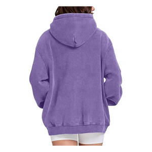 Custom <b>Polyester</b> Cotton Acid Washed Oversized French Terry Heavy Weight Vintage Unisex Pullover <b>Hoodie</b> with Pocket Winter Stone - Product Image 5