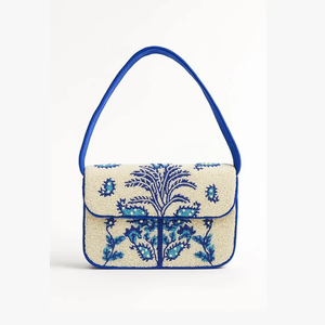 Bolso de Hombro de Lujo con Cuentas Bordadas y Cierre de Botón para Novias y Eventos Especiales por Whimsy Art Craft - Product Image 1