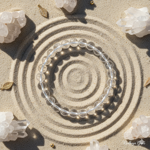 Handmade AAA Clear Quartz Round Bead Bracelet – Polished Gemstone Stretch Bracelet for <b>Men</b> & Women - Product Image 4