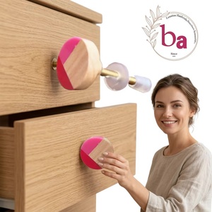Beads Art Industrial <b>Ceramic</b> Pink Round Cabinet <b>Knobs</b> & Handles Eco-Friendly Easy Installation <b>for</b> Home Furniture - Product Image 2