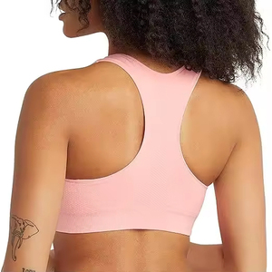 Sujetador deportivo transpirable de alto soporte sin espalda para mujer, ideal para gimnasio, fitness, yoga y entrenamiento, con logo frontal y técnica de lavado. - Product Image 5