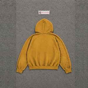 NOUVEAU SWEAT À CAPUQUE JAUNE DE QUALITÉ AVEC PANNEAU GRAPHIQUE BLEU, DESIGN OVERSIZE, IMPRESSION PAR SUBLIMATION, POLYESTER, TISSU ÉTAMPE FRANÇAISE, AUTOMNE - Product Image 6