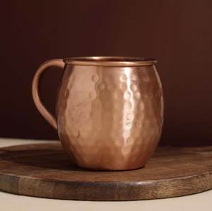 solid copper moscow mule <b>mugs</b> classic hammered style for cocktails <b>reusable</b> durable drinkware kitchen bar set - Product Image 3