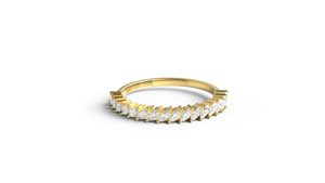 Anillo de Boda de Lujo en Oro de 18K con Diamantes Marquise Inclinados, Anillo de Eternidad Apilable, Anillo de Promesa de Boda, Joyería Fina para Mujer - Product Image 1