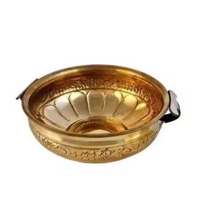 <b>Temple</b> Use Metal Urli Bowl Antique Design Traditional Style Flower Diya Decoration - Product Image 4