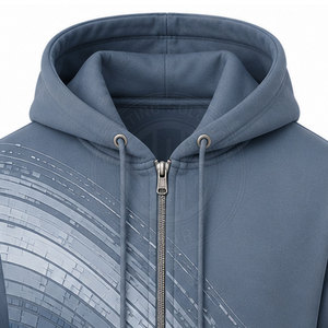 Sweats à capuche zippés, sweats à capuche zippés confortables, matière en mélange de coton pour un usage quotidien moderne. - Product Image 4