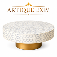 Table console de luxe faite à la main avec incrustations en os, mobilier d'appoint géométrique moderne pour entrée et couloir