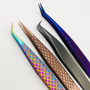 Pinces à cils en acier inoxydable de qualité supérieure personnalisées avec pointe inclinée, durables et écologiques, outils professionnels pour sourcils - Product Image 6