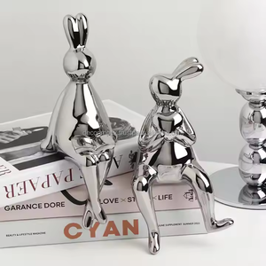 ของตกแต่งบ้านรูปกระต่ายรูปปั้นเครื่องประดับตกแต่งบ้านทำด้วยมือของตกแต่งบ้านไม่สนับสนุนทุกวันโดยการตกแต่ง impex - Product Image 5