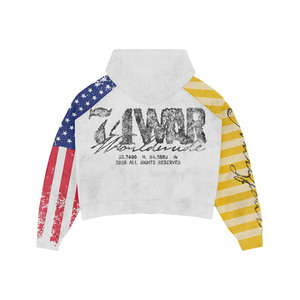 Sudadera con capucha y cremallera para hombre, estilo urbano, 100% algodón, con bolsillo, transpirable, estampado de bandera americana - Product Image 6