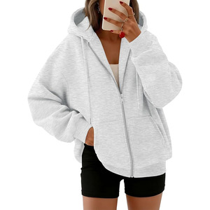 Zip Up Hoodies 2026 Oversized Sweatshirt | Spring Fall Layering <b>Jacket</b> with Pockets, Casual Track Outfits - Product Image 1