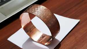Handcrafted Embossed <b>Copper</b> Cuff <b>Bangle</b> Wide Statement Bracelet Artisan Floral Pattern Jewelry Elegant Gift For Women - Product Image 4