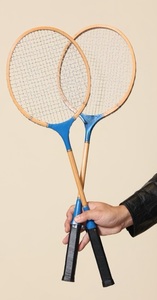 Unisex Customize All Sizes and Colours Wooden Badminton Racket Tennis With Gripy Soft Handle Hard <b>Netting</b> and Custom Logo - Product Image 5