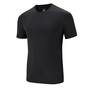 Camiseta de Punto de Manga Corta con Cuello Redondo de Secado Rápido para Hombre, Color Sólido, Corte Ajustado, Informal, Azul - Product Image 2