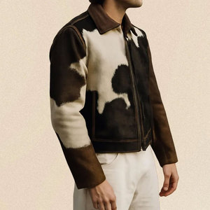 Chaquetas de cuero de cabra marrón personalizadas para invierno, chaquetas de cuero genuino para hombre y mujer, a la venta, a la moda. - Product Image 4