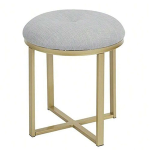 Pouf Ottoman Gonflable Rond de Taille Moyenne en Velours Blanc, Portable, pour Salon, Chambre, Salle à Manger, Hôtel, Design Moderne - Product Image 6