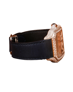 Reloj de Moissanita de Alta Gama con Correa de Goma Negra y Esfera para Uso Profesional, Relojes de Cuarzo con Diamantes de Proveedor Indio - Product Image 3