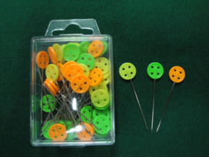 AA0154 Head pins Button style | Head Pins Peach Heart | For Dressmaker, Craft, Sewing Project and DIY Decoration - Product Image 1