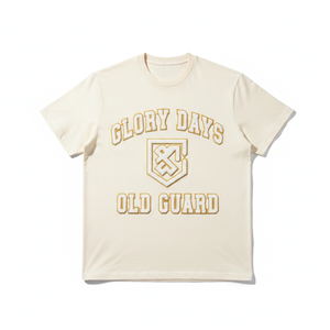 เสื้อยืดพิมพ์ลายโลโก้แบบนูน พรีเมียม ผ้าฝ้าย 240gsm ทรงดรอปไหล่ เสื้อยืดผู้ชาย ขายส่ง เสื้อสตรีทแวร์ พิมพ์ลายโฟม เสื้อยืดเรียบ - Product Image 1