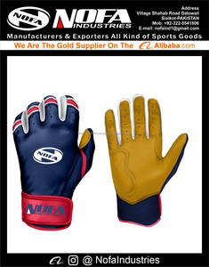 Guantes de bateo de béisbol de cuero dividido Premium de calidad Bruce Bolt Guantes antideslizantes con diseño de logotipo personalizado - Product Image 5