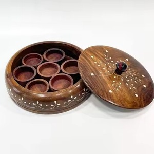 Contemporary Wooden Masala Storage <b>Box</b> Handmade <b>Spice</b> Organizer High Quality Kitchen Use for Daily Cooking - Product Image 1