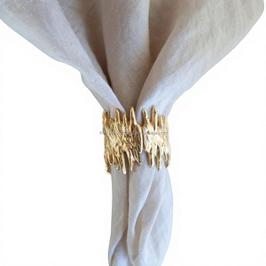 Handcrafted Premium Metallic Aluminum Gold Napkin Rings Traditional Design Luxury Wedding Eco-Friendly Tabletop Decor - Product Image 1