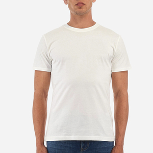 Men's White Short Sleeve O-Neck T-Shirt <b>100</b>% Cotton Regular Fit Casual Solid Color Blank Design Jersey Knitted Tee - Product Image 4