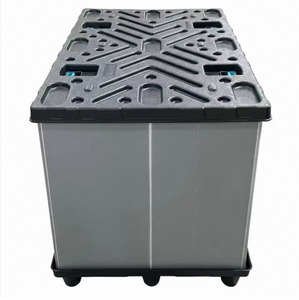 HDPE <b>Folding</b> Plastic Pallet Sleeve <b>Box</b> Heavy Duty Collapsible Bulk Container for Warehouse Logistics <b>Storage</b> - Product Image 5