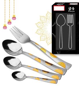 Ensemble de couverts en acier inoxydable chic, écologique et durable pour les soirées festives et l'usage quotidien - Design moderne, compatible lave-vaisselle - Product Image 5