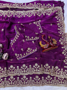 Alta calidad Banarasi seda suave Saree indio último diseño para el desgaste del banquete de boda precio al por mayor del fabricante - Product Image 2