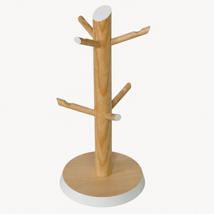 High Quality Wooden Mug Holder Tree with 6 Hooks Modern Countertop Coffee Cup <b>Stand</b> Organizer For Farmhouse Kitchen <b>Tea</b> Cup Rack - Product Image 1