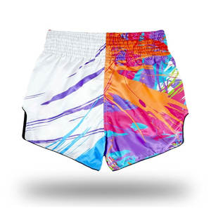 กางเกงมวยไทยแฟร์เท็กซ์พิมพ์ลายแบบซับลิเมชั่น ดีไซน์ล่าสุด สำหรับผู้ใหญ่ ผ้าโพลีเอสเตอร์ 100% คุณภาพพรีเมียม เหมาะสำหรับการต่อสู้ MMA - Product Image 2