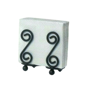 Wholesale <b>Black</b> Metal Wire Napkin Holder Custom Vintage Iron <b>Tissue</b> Dispenser <b>Paper</b> Napkin Caddy for Kitchen Counter Restaurant - Product Image 2