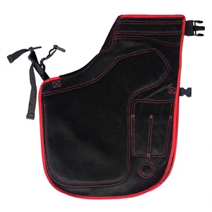 Tablier de fermeur en cuir avec ceinture réglable, doublure en maille respirante, 4 poches pour couteaux et double aimant pour le fermeurage des sabots - Product Image 4