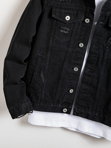 OEM Jeans Denim <b>Jackets</b> for <b>Men</b> With Full Customization Custom Sport Style <b>Men's</b> Jeans <b>Jacket</b> for Outdoor Wear - Product Image 5