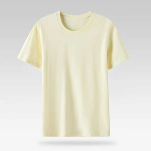 Camiseta de Cuello Redondo para Mujer, 100% Algodón, Color Sólido, Manga Corta, Casual, Transpirable, Corte Regular, para Primavera y Verano - Product Image 1