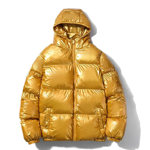 OEM Winter <b>Puffer</b> <b>Jacket</b> for <b>Men</b> High Quality Reflective Fabric Custom Print Pattern <b>Hooded</b> Collar Windproof Warm Outdoor Hiking - Product Image 1