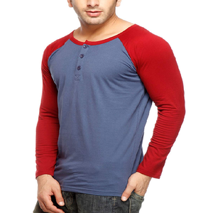 T-shirt à manches longues pour homme, col rond, manches raglan assorties, fin, pour l'automne et l'hiver - Product Image 3