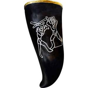 Jarra de Cerveza Vikinga de Cuerno Natural, Hecha a Mano, Jarra de Cuerno de Búfalo, Taza Medieval para Beber, Decoración Rústica Nórdica para el Hogar, Regalo - Product Image 6