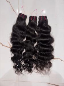 ผมต่ออินเดียแท้จากวัด  แบบเวอร์จิ้น  จัดเรียงเกล็ดผม  สีดำธรรมชาติ  แบบเส้น  OEM ODM ขายส่ง - Product Image 5