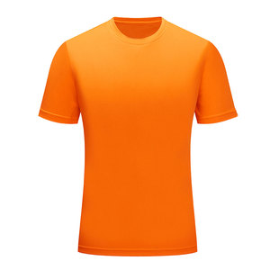 เสื้อยืดคอกลมแขนสั้นผู้ชาย สีพื้น ทรงปกติ ผ้าถักลำลอง สีน้ำเงินย้อมธรรมดา - Product Image 3