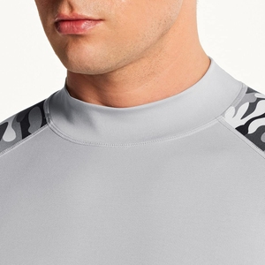 Unisex Full Sleeve Rash Guard Compression <b>Top</b> Gray <b>Camo</b> Print Anti-Uv Breathable 180g Sportswear Athletic Fit - Product Image 6