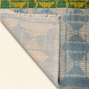 Tapis en laine tufté à la main multicolore Mosaïque Quatre Saisons, écologique, antidérapant, géométrique moderne, à blocs de couleur, pour salon - Product Image 6