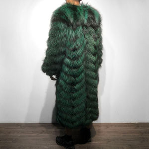 Abrigo de Invierno para Hombre, Grueso y Cálido, de Piel Auténtica, Chaqueta Bomber de Piel de Zorro Negro, OEM de Lujo - Product Image 4