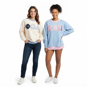 Suéter holgado color melocotón para mujer con diseño de letras bordadas, cuello a cuadros, panel inferior a juego y corte relajado - Product Image 2