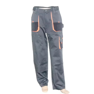 Pantalones de Trabajo para Hombre, Color Gris Oscuro, Cintura Alta, Múltiples Bolsillos, Transpirables, de Poliéster, Algodón y Lona, Corte Recto, para Otoño - Product Image 1