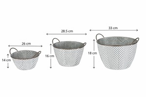 Ensemble de 3 pots de fleurs design haut de gamme, élégants et adaptés aux arrangements floraux colorés et à la décoration paysagère, en provenance d'Inde. - Product Image 2