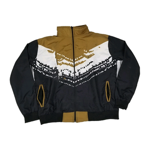 Chaqueta Cortavientos de Poliéster con Cremallera Completa, Ligera, con Puños Elásticos, Bolsillos con Ribete, Estampado, Tallas Grandes, Ajustable, en Colores Negro, Dorado Antiguo y Blanco - Product Image 1