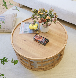 โต๊ะกาแฟไม้โมเดิร์นสั่งทำพิเศษขายดีที่สุด งานแฮนด์เมดสีน้ำตาล หมุนได้ น้ำหนักเบา พกพาสะดวก เฟอร์นิเจอร์ห้องนั่งเล่น - Product Image 4